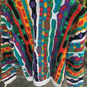 VTG COOGI 1990s Sweater Size M 3D Knit Mercerized Cotton